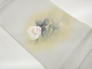 塩瀬金彩椿模様刺繍名古屋帯